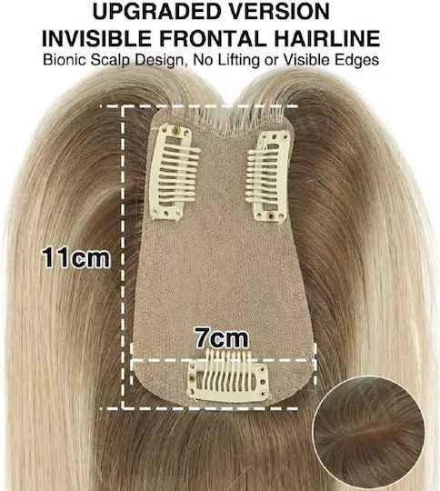 Topper Toupee De Păr Uman Cu Reflexii Castanii 35cm