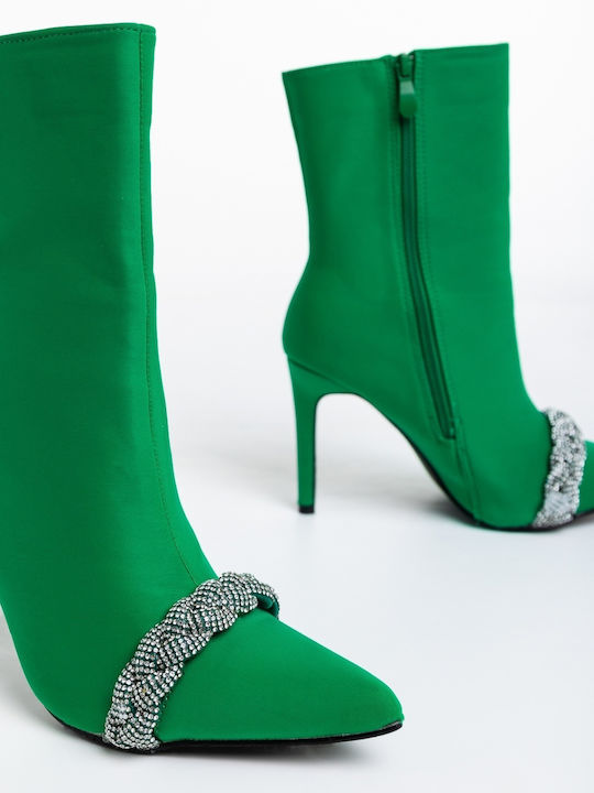 Damen Stiefeletten mit Absatz Grün