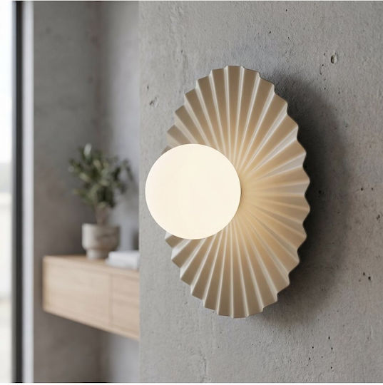 Wall Lamp M Umbra Made In Poland Φ10 Steel & Glass Beige 1728/k1m-emibig 1728/k1m