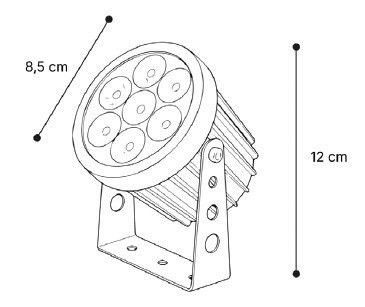 80700515 It-lighting Crest Range Led 12w Rgb Cct Outdoor Wall Lamp Black D:8.5 X 12cm 80700515