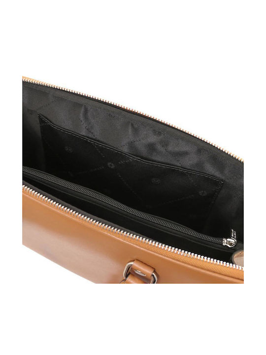 Leather Women's Briefcase Silver