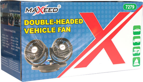 Maxeed Dual Car Fan 12v Lighter Plug Model 7279 Black 36598