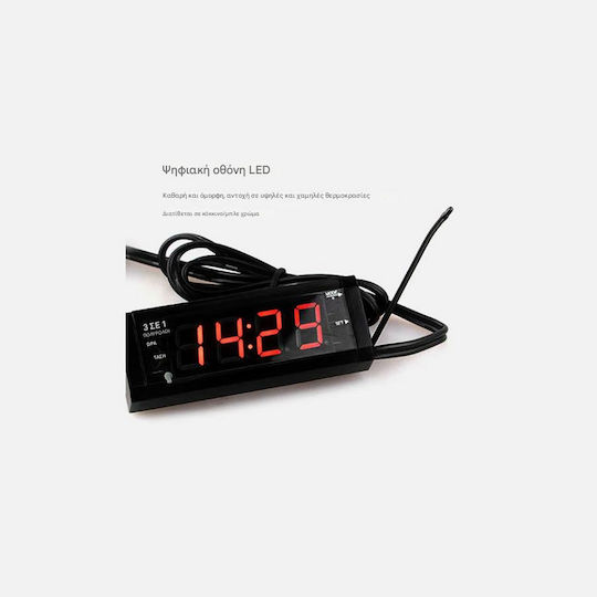 Digital Car Clock Instrument for Lighter Placement
