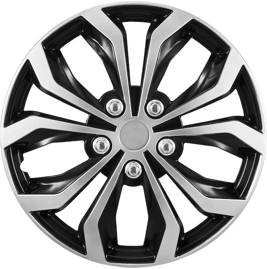 Vevor Σετ Τάσια Αυτοκινήτου 15" με Σήμα Hyundai 4τμχ Ασημί