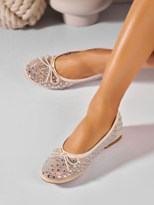Women's Ballerina Shoes in Beige Colour