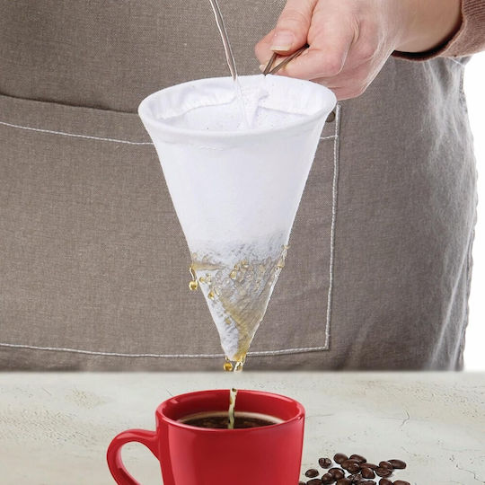 Fabric Coffee-Tea Filter Sock Metal Handle 22cm 7kzn168