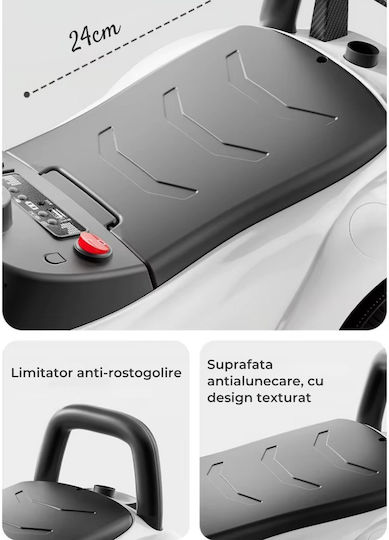 Invincio Ride On Car with Handle for 12+ Months with Sounds White
