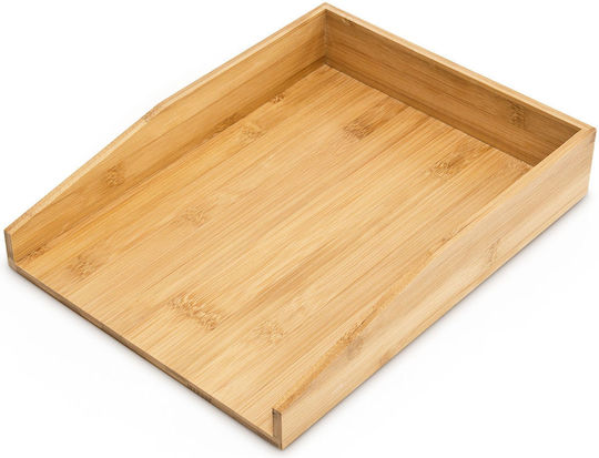 Suport Pentru Rechizite De Birou Relaxdays Suport Pentru Hârtie Din Bambus 6x34x25 Cm Culoare Maro Naturală