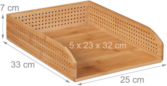 Relaxdays Bamboo Document Holder 7x33x25 Cm Natural Color Stackable