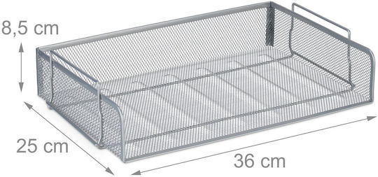 Relaxdays Метален Държач За Документи Сребрист 8.5x25x36 См С Дизайн За Подреждане