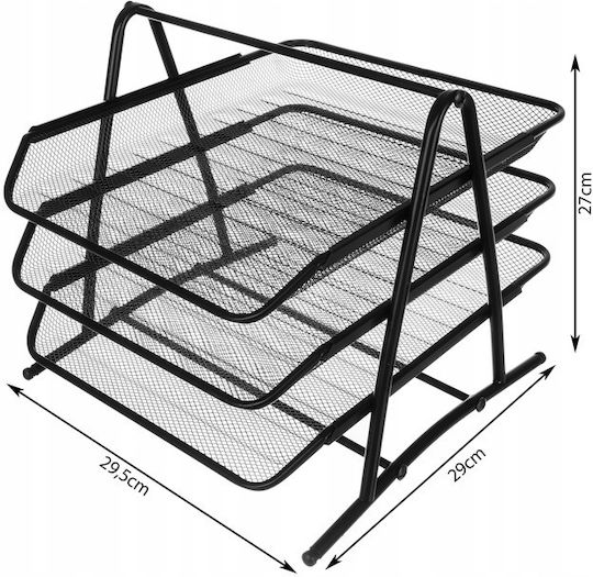 A4 Document Drawers 3 Black Shelves