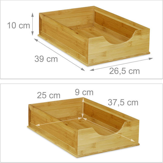 Relaxdays Bamboo Storage Tray Light Brown 10x39x26.5 Cm