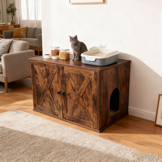 Relaxdays Туалетна За Котки Кафява Д50 x Ш53cm