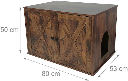 Relaxdays Туалетна За Котки Кафява Д50 x Ш53cm
