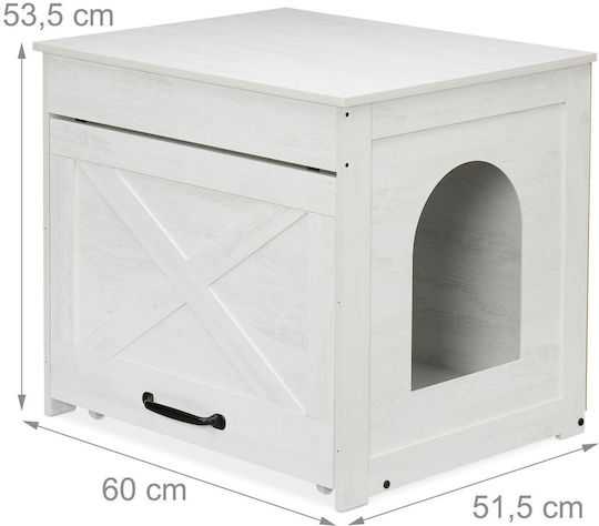 Relaxdays Toaletă Pisică Albă L53.5 x l60 x Î51.5cm