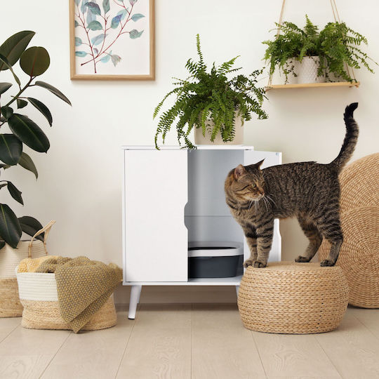Relaxdays Cat Toilet White L77 x W58 x H40cm