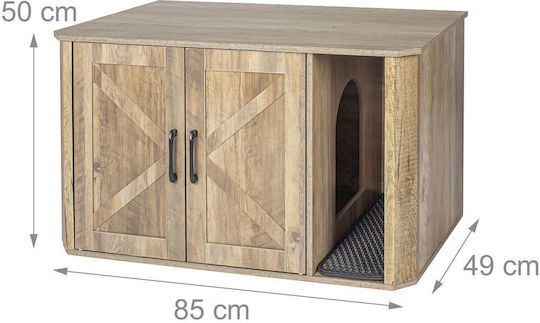 Relaxdays Cat Toilet Brown L50 x W49cm