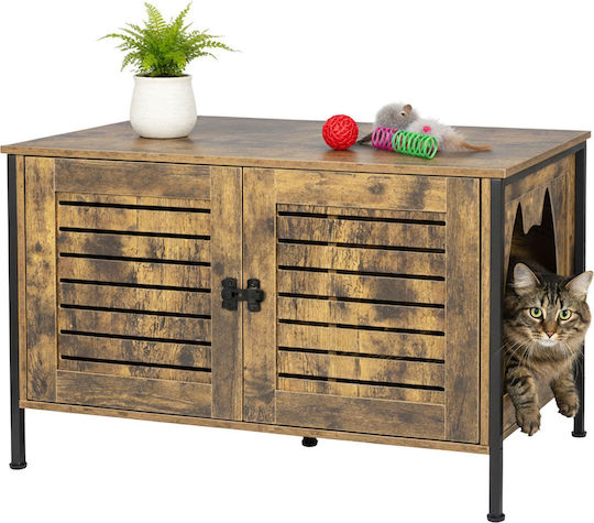 Relaxdays Toaletă pentru Pisici Maro M50.5 x L80 x Î45cm