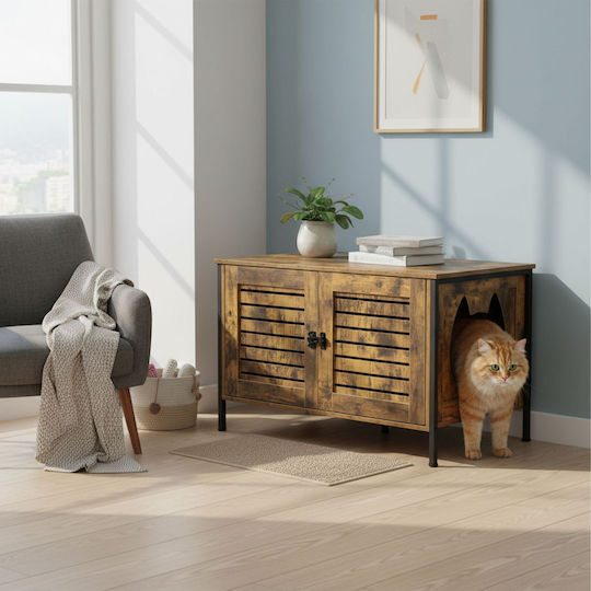 Relaxdays Toaletă pentru Pisici Maro M50.5 x L80 x Î45cm
