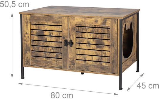 Relaxdays Toaletă pentru Pisici Maro M50.5 x L80 x Î45cm
