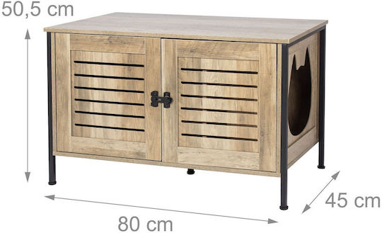 Relaxdays Toaletă pentru Pisici Maro M50.5 x L80 x Î45cm