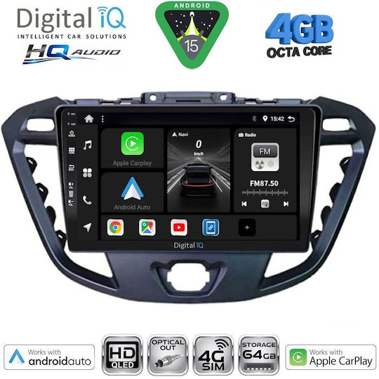 Digital IQ Car Audio System for Ford S-Max 2006-2014 with A/C Bluetooth USB Wi-Fi GPS Apple CarPlay Android Auto with 9 Inch Touch Screen