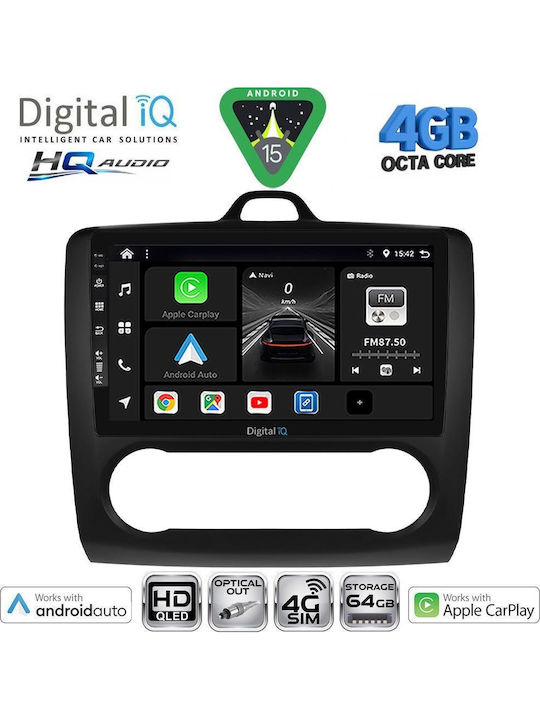 Digital IQ Car Audio System for Ford Focus 2005-2012 with A/C Bluetooth USB WiFi GPS Apple CarPlay Android Auto with 9" Touch Screen