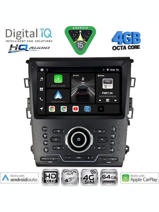 Digital IQ Car Audio System for Ford Mondeo 2011-2013 with A/C (Bluetooth/USB/WiFi/GPS/Apple CarPlay/Android Auto) with 10" Touch Screen