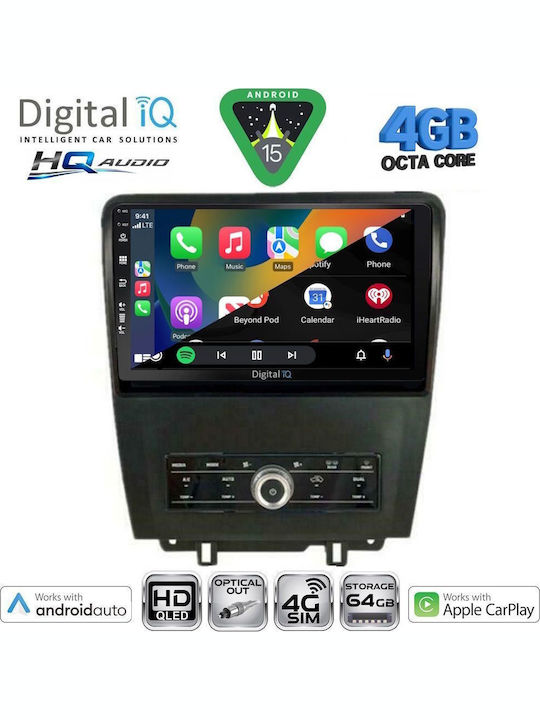 Digital IQ Car Audio System for Ford Mustang 2010-2015 Bluetooth USB WiFi GPS Apple CarPlay Android Auto with 9" Touch Screen