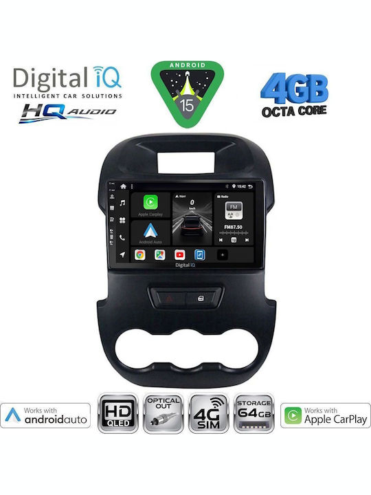 Digital IQ Car Audio System for Ford Ranger Mazda BT-50 2006-2011 Bluetooth USB WiFi GPS Apple CarPlay Android Auto with 9" Touch Screen