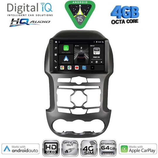 Digital IQ Car Audio System for Ford Ranger Mazda BT-50 2006-2011 Bluetooth USB WiFi GPS Apple CarPlay Android Auto with 9" Touch Screen