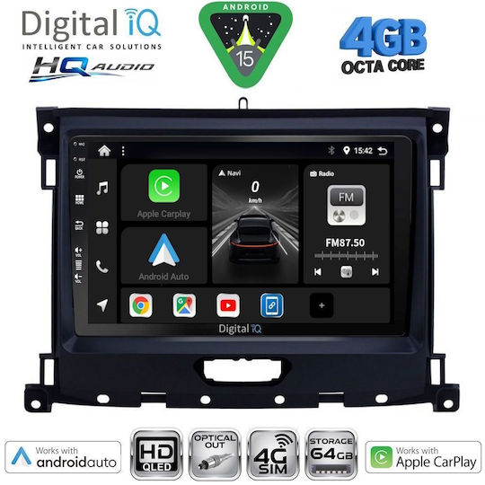 Digital IQ Car Audio System for Ford Ranger Mazda BT-50 2006-2011 Bluetooth USB WiFi GPS Apple CarPlay Android Auto with 9" Touch Screen