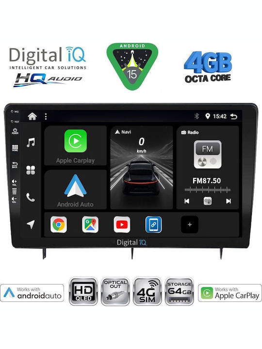 Digital IQ Car Audio System for Honda Civic 2012-2016 Bluetooth USB WiFi GPS Apple CarPlay Android Auto with 9" Touch Screen