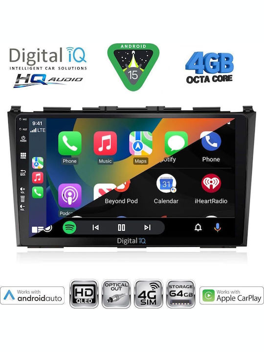 Digital IQ Car Audio System for Honda CR-V 2006-2012 Bluetooth USB WiFi GPS Apple CarPlay Android Auto with 9" Touch Screen