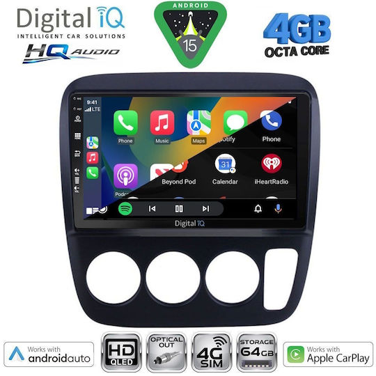 Digital IQ Car Audio System for Honda Civic 2012-2016 Bluetooth USB WiFi GPS Apple CarPlay Android Auto with 9" Touch Screen