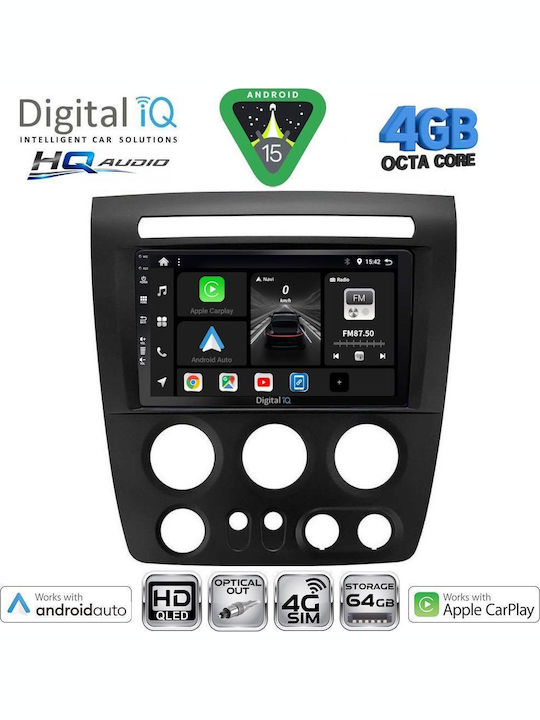 Digital IQ Car Audio System Hummer H2 2008-2009 Bluetooth USB WiFi GPS Apple CarPlay Android Auto with 9" Touch Screen