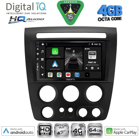 Digital IQ Car Audio System Hummer H2 2008-2009 Bluetooth USB WiFi GPS Apple CarPlay Android Auto with 9" Touch Screen