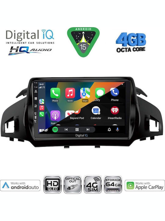 Digital IQ Car Audio System for Ford Kuga / C-Max 2013-2019 Bluetooth USB WiFi GPS Apple CarPlay Android Auto with 9" Touch Screen
