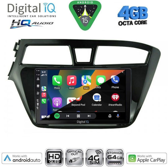 Digital IQ Car Audio System for Hyundai i20 2014-2018 (Bluetooth/USB/WiFi/GPS/Apple CarPlay/Android Auto) with 9" Touch Screen