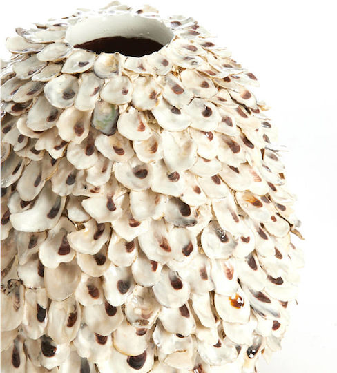 Light & Living Βάζο Μπαμπού Ubate Λευκό Y27cm