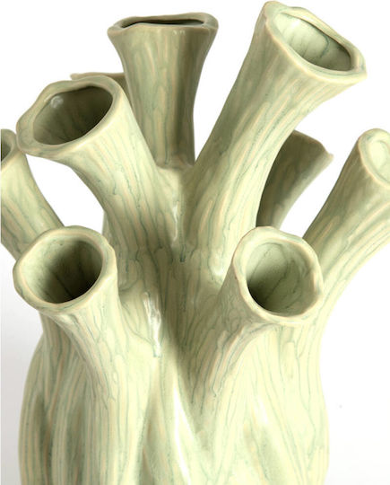 Light & Living Ceramic Green Vase Y24.5cm