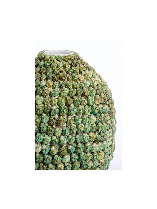 Light & Living Decorative Glass Vase Shell Green H28cm