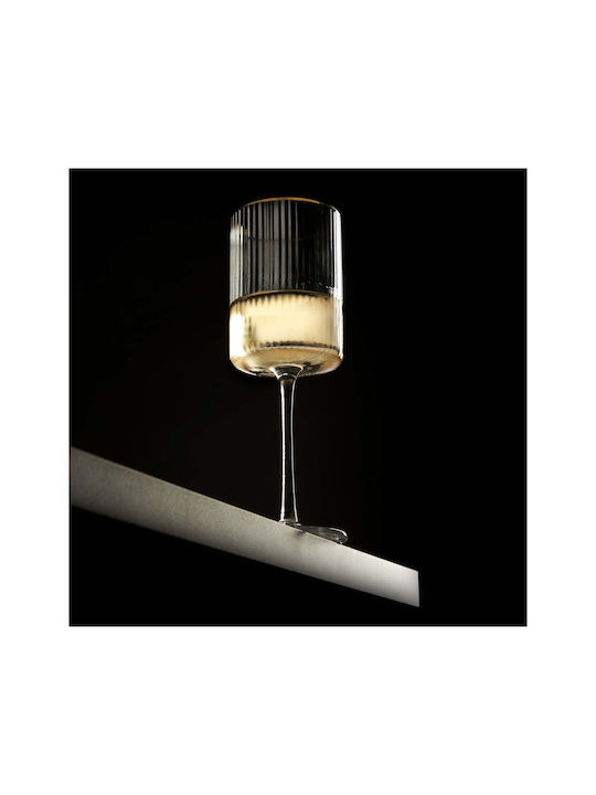 Viski Meridian Set Glasses for White Wine Made of Crystal in Gold Colour 470ml 2 Pieces