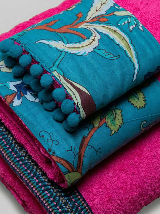 White Fabric Arlette 30x50cm Fuchsia Weight 600gsm