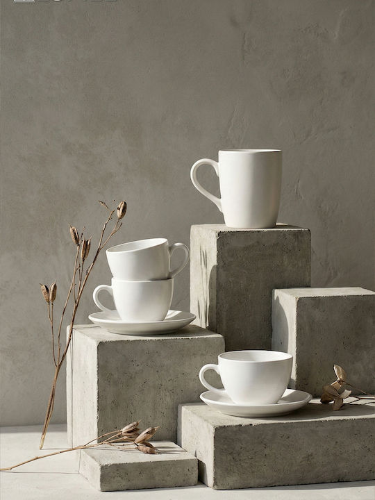 Espiel Morgan Set Coffee Cups Porcelain White 6pcs