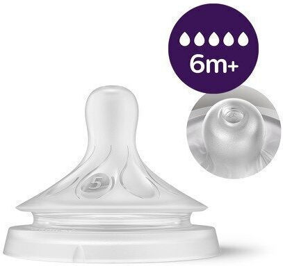 Philips Set Biberoane din Plastic Natural Response Anti-colici cu Tetină din Cauciuc pentru 6+ Luni Alb 150ml
