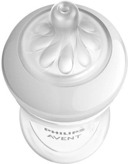 Philips Set Biberoane din Plastic Natural Anti-colici cu Tetină din Silicon pentru 0+ luni Alb 125ml 4 bucăți
