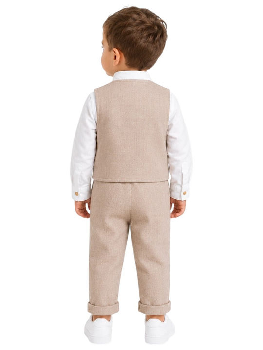 Kids' Suit Winter 4pcs Light Brown