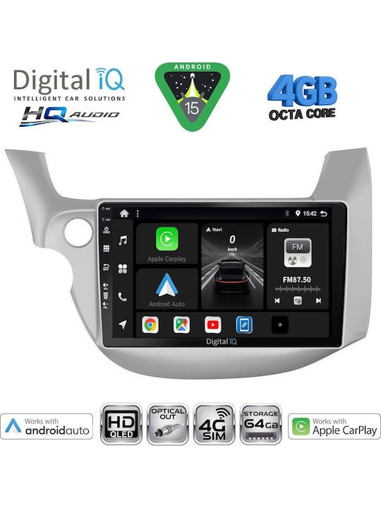 Digital IQ Car Audio System for Honda Jazz 2002-2008 with A/C Bluetooth USB WiFi GPS Apple CarPlay Android Auto with 9" Touch Screen
