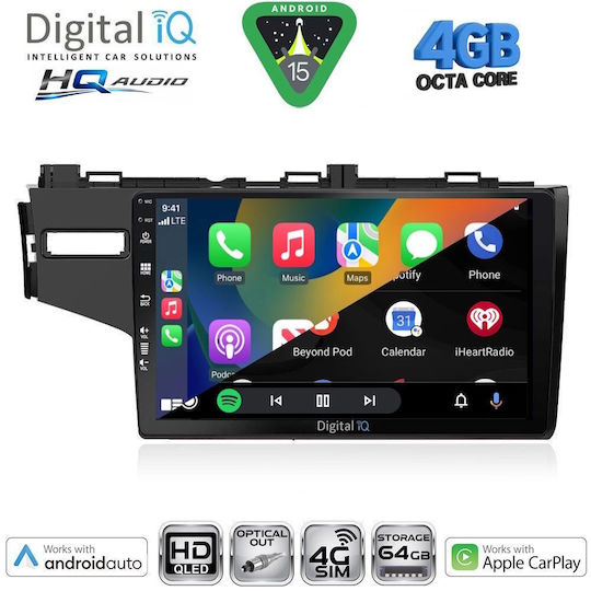 Digital IQ Car Audio System for Honda Jazz 2002-2008 with A/C Bluetooth USB WiFi GPS Apple CarPlay Android Auto with 9" Touch Screen